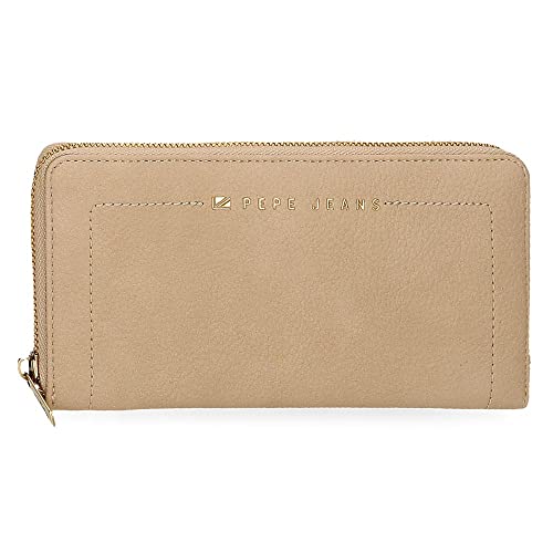 Pepe Jeans Diane Portafoglio con portacarte Beige 19,5x10x2 cm Pelle sintetica