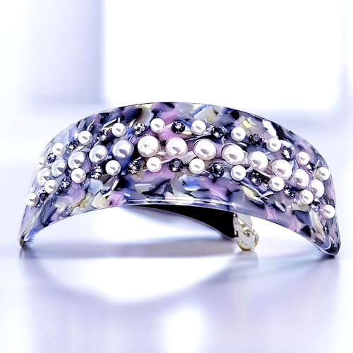 Accent aigu Fermaglio per capelli da donna con strass e strass, colore: violetta