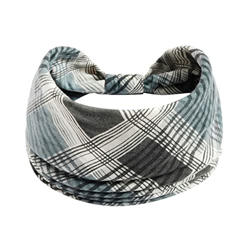 Generico Haarband für Damen, mit Blumendruck, Knot Yoga, Sport, elastisch, mehrfarbig, weich, Sport, Haar-Accessoire für Mädchen (Sky Blue, One Size) (1123ITQC-Grey, One Size)