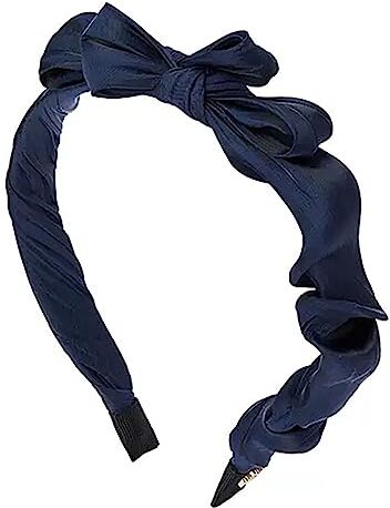 Generic Cerchietto Da Donna Fascia Dei Capelli Dell'arco Del Raso Carta Dolce Coreana Dei Capelli Del Copricapo Accessorio Quotidiano Dei Capelli Del Copricapo (Colore : Navy blue, Size : 17x14.5cm)