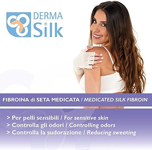 Dermasilk Set Terapeutico Guanti Dita Scoperte in Fibroina di Seta Adulto 3 paia S (Lunghezza dito medio 6 cm)