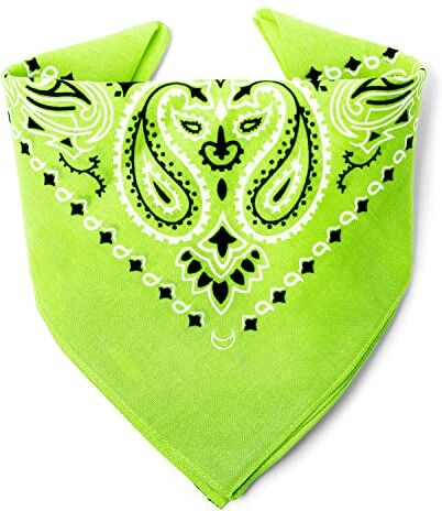 ...KARL LOVEN Bandana Verde Mela Motivo Paisley 100% Cotone Spessore Superiore 20 Colori Esclusivi