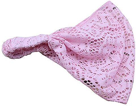 Mashaouyo Bandana Band Girl Cerchietto per capelli con testa in pizzo larga, elastico e turbante, da uomo (rosa, taglia unica)