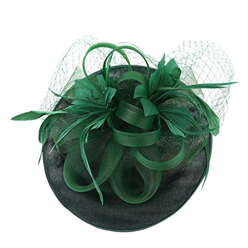 ADXFWORU Cappello da donna con piuma, fascinator Kentucky Fascinators Hats for Womens anni '20 Fascinator Fascia da sposa per matrimonio Feathers on a fascia per la testa, copricapo da donna