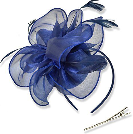 DRESHOW Fascinators per Capelli da Donna Fascinator Chapeau Nuptiale Plumes Cheveux Clip Accessoires Cocktail Royal Ascot