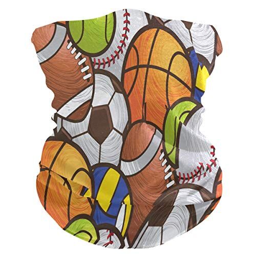 QMIN Fascia sportiva con motivo a palline, protezione solare, per il collo, sciarpa magica, passamontagna per donne, uomini, ragazzi e ragazze