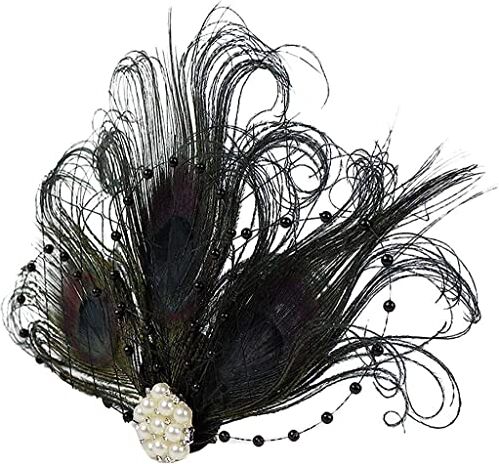 YPOSPDD Fascinators in rete for donna Cappello da tea party Cappelli derby Fiore Mesh Feathers Fascia for capelli Cappello rosa Fascia for capelli Derby Fascia for capelli (Color : Black_One Size)