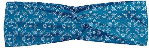 ABAKUHAUS Blu Paisley Fascia per Capelli, Curlicue Simmetria Art, Elastico e Morbido per lo Sport e l'Uso Quotidiano per Donna, Blue Sea Baby Blue