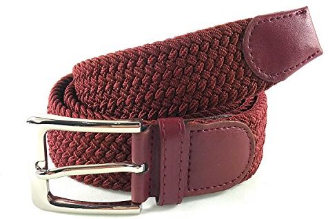 MixYourBeauty MYB Cintura elastica intrecciata per Uomo e Donna diversi colori e dimensioni (105-110 cm, Bordeaux)