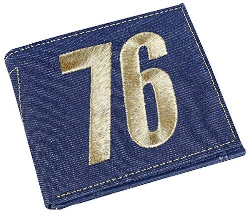 Difuzed Fallout 76 Embroidered Vault Vintage Denim Bi-Fold Wallet, Male, One Size, Blue () Portamonete, 16 cm, Blu (Blue)