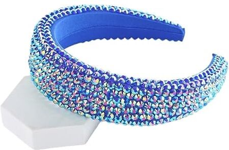 BOLNEY Squisiti accessori per capelli con fascia barocca Fasce For Capelli For Ragazze Europee E Americane A Tesa Larga, Fasce For Capelli Multicolori In Cristallo Alla Moda (Color : Blue)