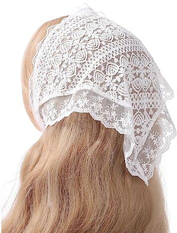 YIZITU Hot Girls Bandana in pizzo bianco estate turbante solare cravatta indietro campeggio copricapo belle ragazze viaggio fazzoletto per capelli fasce in pizzo per donne larghe fasce da sposa floreali per