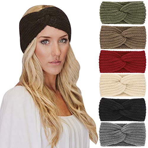 DRESHOW 6 Pezzi Fasce per Capelli Tessuto di Lana Turbante Fascia da Donna Invernale Accessori Cerchietti per Donna Ragazze