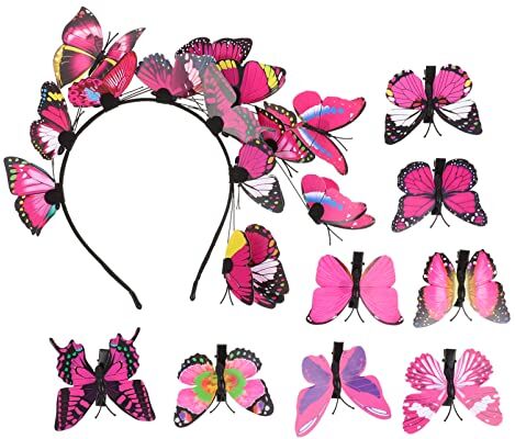 FRCOLOR 1 Set Cerchietto a Farfalla Fermagli Per a Farfalla Fasce Divertenti Copricapo Di Farfalle Accessori Per Affascinanti Per Donne Metallo Decorare Papillon Da Donna