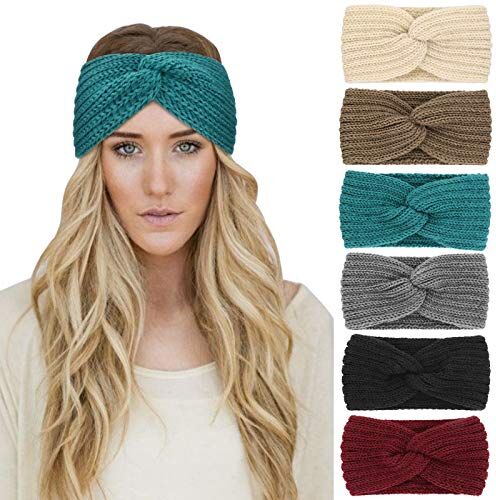 DRESHOW 6 Pezzi Fasce per Capelli Tessuto di Lana Turbante Fascia da Donna Invernale Accessori Cerchietti per Donna Ragazze