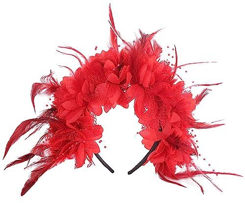 HNsdsvcd Cerchietto per capelli da donna con fiore simulato alla moda fatto a mano Halloween cerchietto per capelli accessori per capelli da donna fascia per fiori fascia per capelli per Halloween fascia per