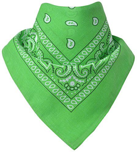 Miobo Bandana/foulard da collo, 100% cotone, taglia unica Paisley Verde M