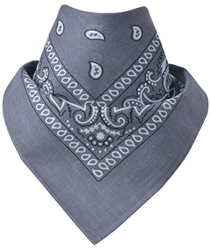 Miobo Bandana/foulard da collo, 100% cotone, taglia unica Grigio Paisley M