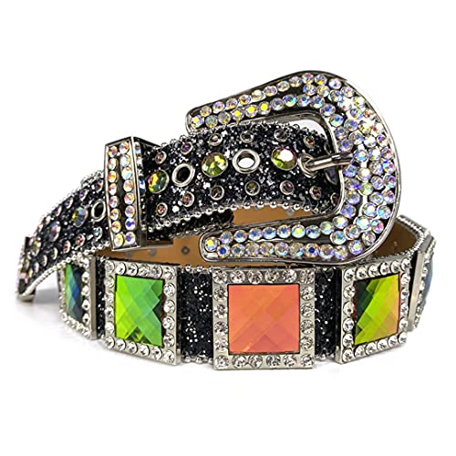 Dsimilarl Western Belt Luxury Strap Crystal Tempestato Cintura Strass Cintura Cinturones Para Mujer Cinto De Strass Maschile Cinture Nero Verde 116 cm