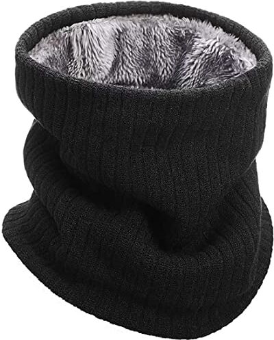 UCUNJIA 1 PCS Scaldacollo invernale Spessa Cerchio Snoods Fodera in pile Sciarpa antivento Termica Snood Tubo Infinity Sciarpe per donne e uomini