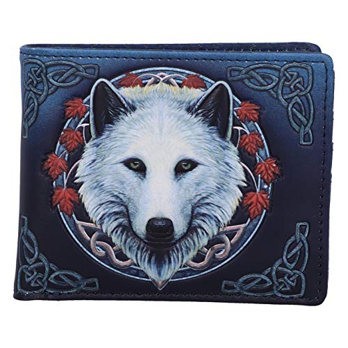 Nemesis Now Lisa Parker Guardian of The Fall White Autumn Wolf Portafoglio, blu, 11 cm