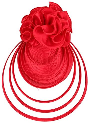 Generic Bella fascia per capelli da donna Derbys cappello fascinator pillbox cappello fascia per cocktail bella fascia per capelli da donna (rosso, taglia unica)