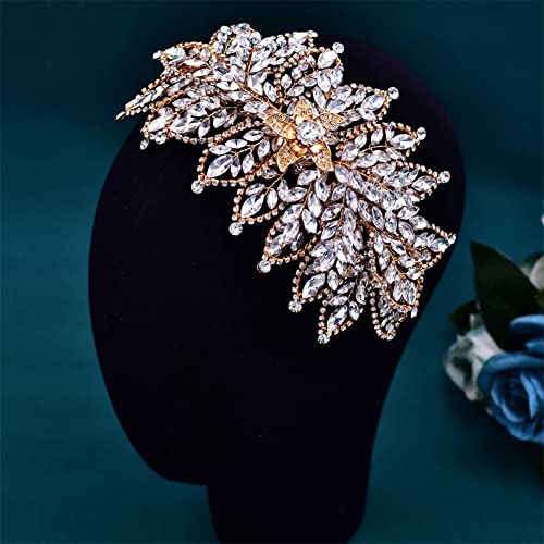 Youllyuu Fascia da sposa con strass copricapo da sposa diadema donna copricapo da sposa spettacolo ornamenti per capelli