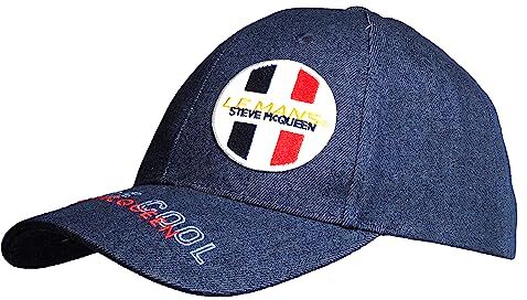 Generic Le Mans 24 Hours Steve McQueen King of Cool Denim Cappello da uomo, taglia unica, colore: Blu