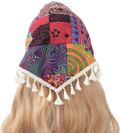 NANZU Totem pizzo all'uncinetto capelli bandana sciarpa triangolare con nappe triangolo fasce uncinetto fascia per capelli fazzoletto per le donne ragazze