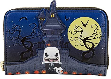 LOUNGEFLY Funko Pop! by Disney Nightmare Before Christmas Jack Skellington Portafoglio con cerniera, Multicolore, Portafoglio con cerniera,