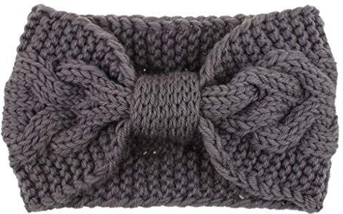 jieGorge Warm Knitting Keep Handmade Women Hairband Fashion Sport Headband Headband Fascia Sportiva Spugna (Grey-B, One Size)