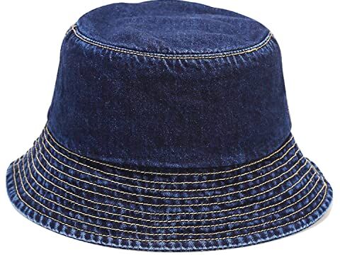 Umeepar Unisex cotone Packable Bucket Hat Sun Hat tinta unita per uomo donna, C Denim Blu Scuro, Taglia unica