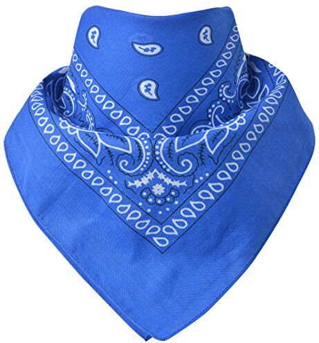 Miobo Bandana/foulard da collo, 100% cotone, taglia unica Paisley Blu reale M