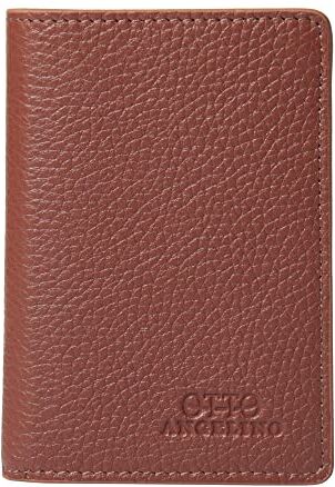 Otto Angelino Bifold Portafoglio in vera pelle stile passaporto ID, carte bancarie, contanti, blocco RFID Unisex