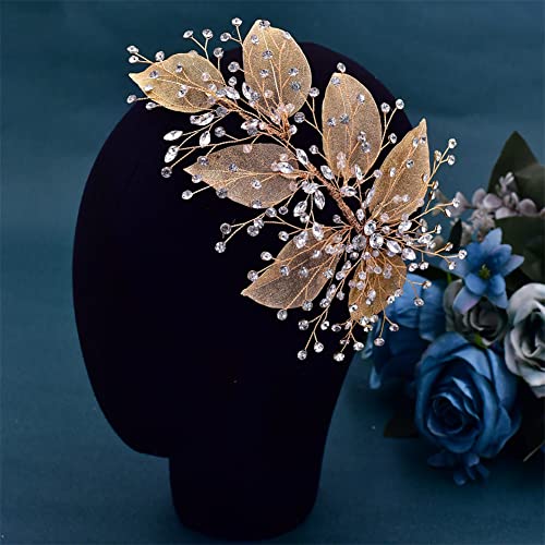 Youllyuu Fascia da sposa con strass copricapo da sposa diadema donna copricapo da sposa spettacolo ornamenti per capelli