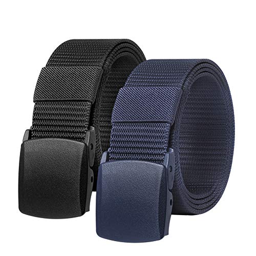 KEYNAT Cintura Uomo Tattica in Nylon con Fibbia Plastica, Cinture Militare in Tela 125cm*3.8cm, Regolabile Casuale Cinghia dei Jeans, Esterne