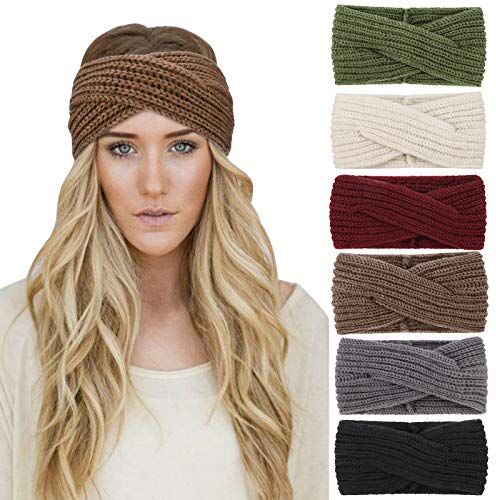 DRESHOW 6 Pezzi Fasce per Capelli Tessuto di Lana Turbante Fascia da Donna Invernale Accessori Cerchietti per Donna Ragazze