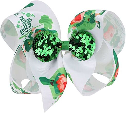 YWSTYllelty Fermagli Per Donna Cerchietto Design Elastic Hair Hair Patrick's Day Irish Bow Band Green Baby St. Fermaglio per Forcine Per Eleganti (C, One Size)