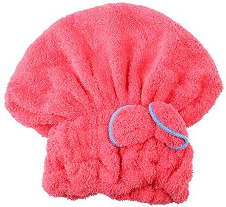 Generic Cappello per asciugatura rapida dei capelli, turbante rosso in microfibra, perfetto per docce e bagni