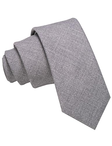 JEMYGINS Uomo Cravatta Sottile in Tessuto Misto Cotone da 6cm di Larghezza Disponibile in Diverse Colorazioni,cotone, grigio