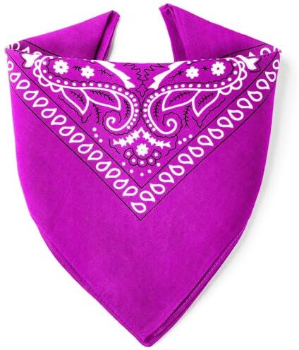 ...KARL LOVEN Bandane 100% cotone per donna uomo Bambini fazzoletto da collo bandana Viola originale motivo paisley copricapo sciarpa per capelli collo polso testa cravatta motociclista