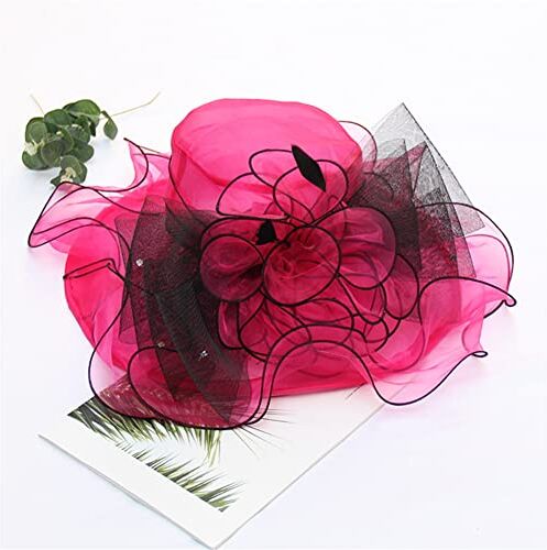 Youllyuu Estate Organza Fascinators Cappello Donne Abiti da Sposa Cappelli Wide Brim Tea Party Chiesa Sun Cap