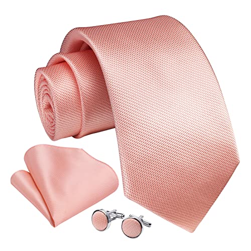 Enlision Cravatta Rosa Per Uomo Cravatte A Righe A Quadri Da Sposa Fazzoletto Da Lavoro Cravatta Tessuta Da Taschino Set Con Gemelli