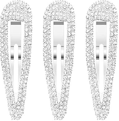 LICHUANUK 3PCS Fermagli Capelli Donna Eleganti Argento Fermagli per Capelli Crystal Cristallo Mollette per Capelli Donna Strass Fermagli Capelli Grande per Ragazze Moglie Regalo Festa