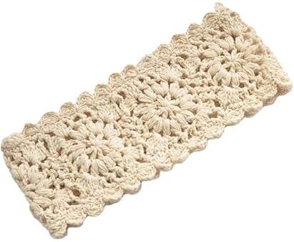 OSKOUR Tinta unita Beige Nero Crochet Capelli Bandana Sciarpa per capelli Fasce a triangolo Fazzoletto per capelli all'uncinetto Fazzoletto per le donne Ragazze