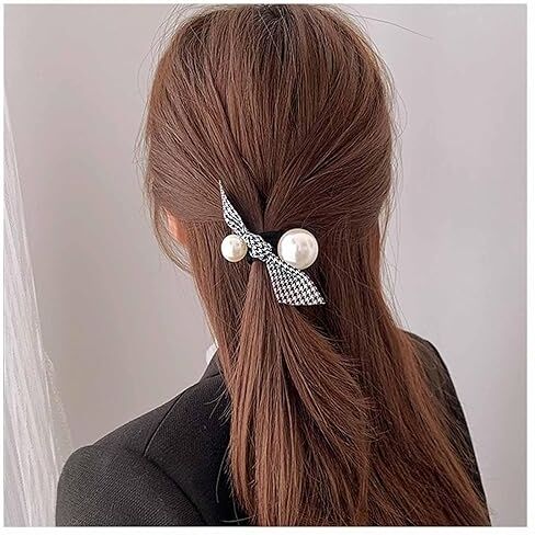 W WEILIRIAN Arco Capelli Cravatte Perla Arco Cavallo Chwanz Titolare Elastico Arco Dei Capelli Cravatta Capelli Nastro Nastro Corda Panno Papillon Cravatte Capelli Accessori Gioielli per Donne e