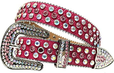 Dsimilarl Cinturino di lusso Cinturones Para Hombre Cinturones Para Mujer cristallo tempestato Cintura Hot Strass Cinture Ampia Fibbia Cinturino Jeans Rosa Rosso 111,8 cm