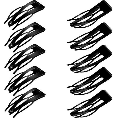 Chinco 24 clip per capelli a doppio artiglio clip per capelli a pressione in metallo fermagli per capelli per fabbricazione di capelli forniture per salone (nero)
