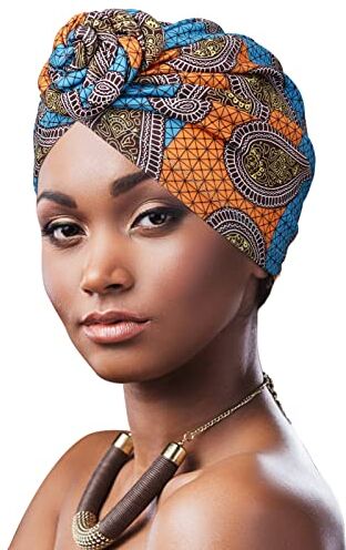 DRESHOW Donne Africane Turbante Pre-Legato Copricapo a treccia Testa Avvolge Cappello Boho Turbante Chemio Cap Elastico Annodato Berretto