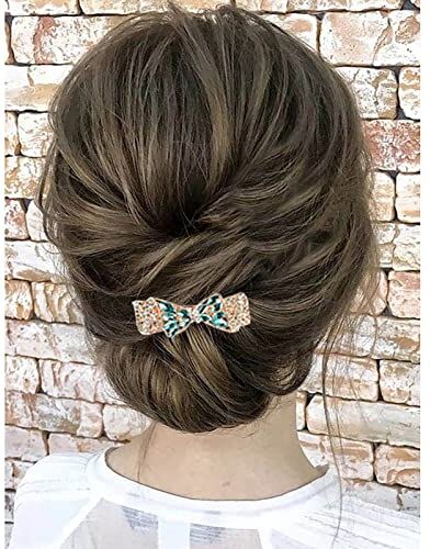 TseenYi Arco Cristallo Capelli Barrette Strass Matrimonio Capelli Clip Barrette Brillare Nuziale Cristallol Hairclip Decorativi Copricapi Oro Gemma Accessori Capelli Donne Ragazze(Cristallo Blu)